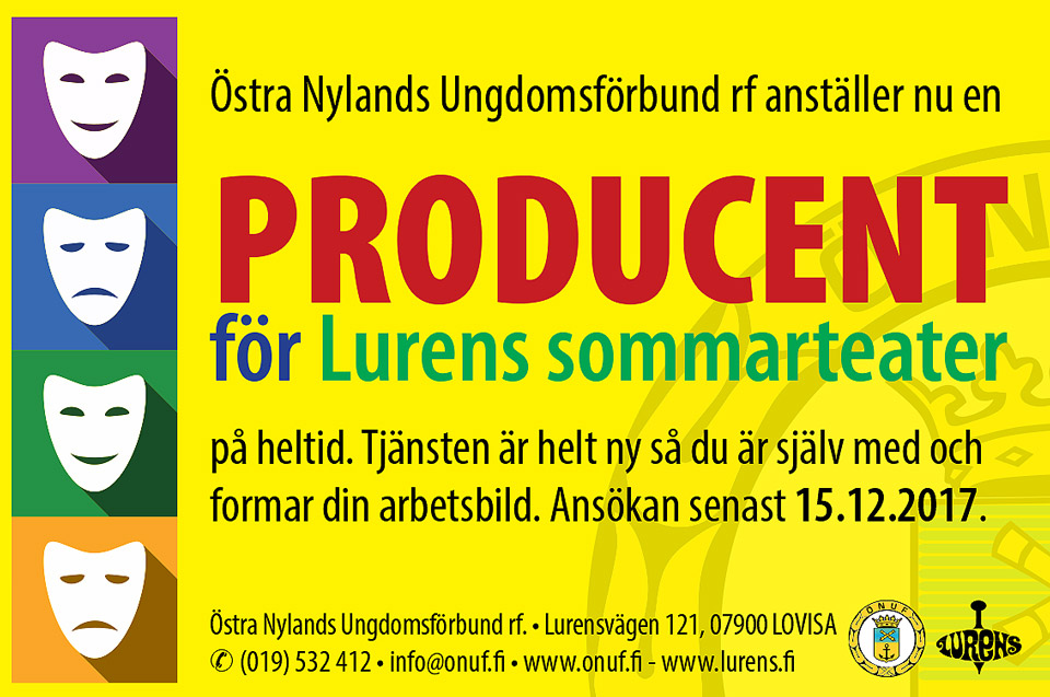 Lurens sommarteater anställer producent på heltid