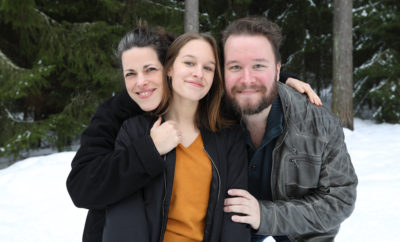 Mirella Pendolin-Katz (Lovis), Livia Wikström (Ronja) och J. Edgar Nieminen (Mattis).